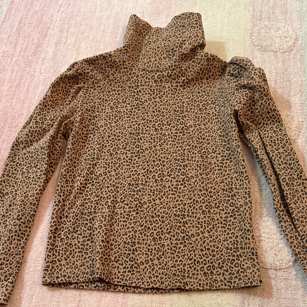 GAP Kids Tan Leopard Print Turtleneck
